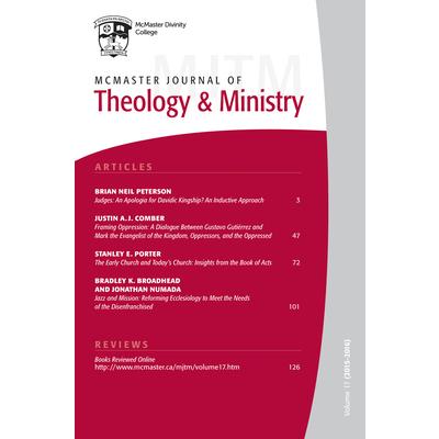 McMaster Journal of Theology and Ministry