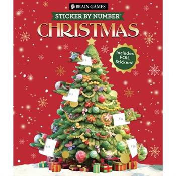 Brain Games - Sticker by Number: Christmas (24 Images to Sticker - Watercolor Tree Cover)