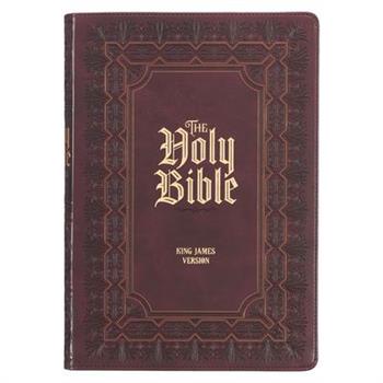 KJV Holy Bible, Super Giant Print Faux Leather Red Letter Edition - Ribbon Marker, King James Version, Burgundy