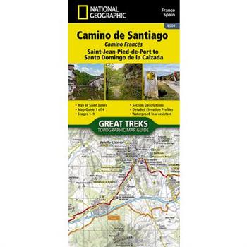 Camino de Santiago 1 of 4 Map [Saint-Jean-Pied-De-Port to Santo Domingo de la Calzada]
