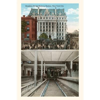 Vintage Journal Brooklyn Bridge Subway Station, New York City