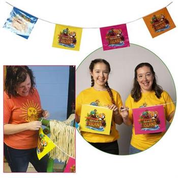 Vacation Bible School (Vbs) 2021 Discovery on Adventure Island LOGO String Flags