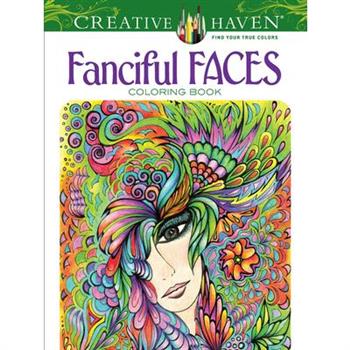 Fanciful Faces Adult Coloring Book