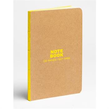 Teneues - Small Bullet Journal: Kraft and Neon Yellow, Notebook Paperback - 120 Dot-Grid Pages with Lay Flat Binding