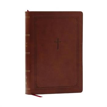 NKJV Giant Print End-Of-Verse Reference Bible, Brown Leathersoft, Red Letter, Comfort Print