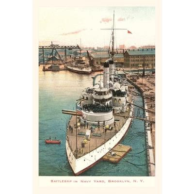 Vintage Journal Battleship in Navy Yard, Brooklyn, New York City