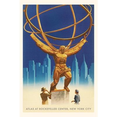 Vintage Journal Atlas Statue, Rockefeller Center, New York City