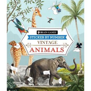 Brain Games - Sticker by Number - Vintage: Animals (28 Images to Sticker)
