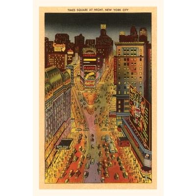 Vintage Journal Times Square at Night, New York City