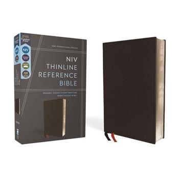NIV, Thinline Reference Bible, Premium Bonded Leather, Black, Red Letter Edition, Comfort Print