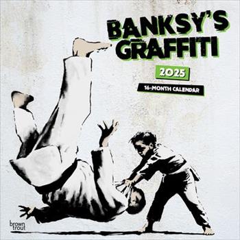 Banksy’s Graffiti Official 2025 12 X 24 Inch Monthly Square Wall Calendar Plastic-Free