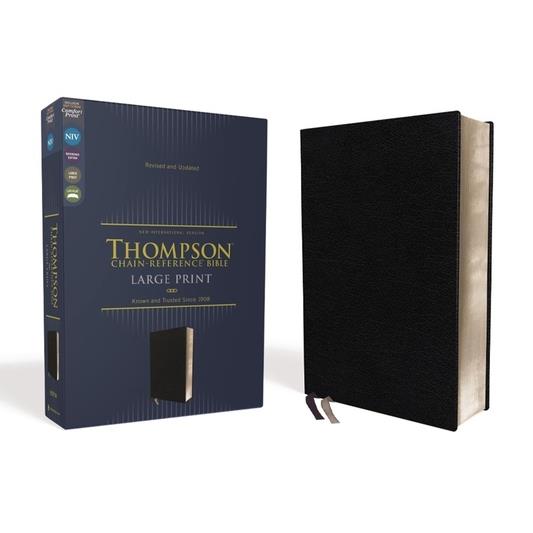 Niv, Thompson Chain-Reference Bible, Large Print, European Bonded Leather, Black, Red Letter, Comfort Print
