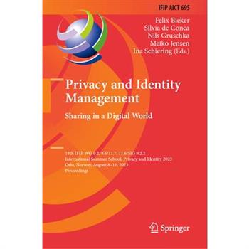 Privacy and Identity Management. Sharing in a Digital World
