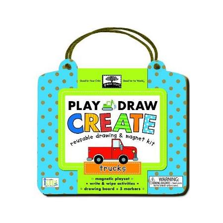 Green Start - Play   Draw   Create創意磁貼塗鴉盒-Play- Draw- Create Trucks | 拾書所