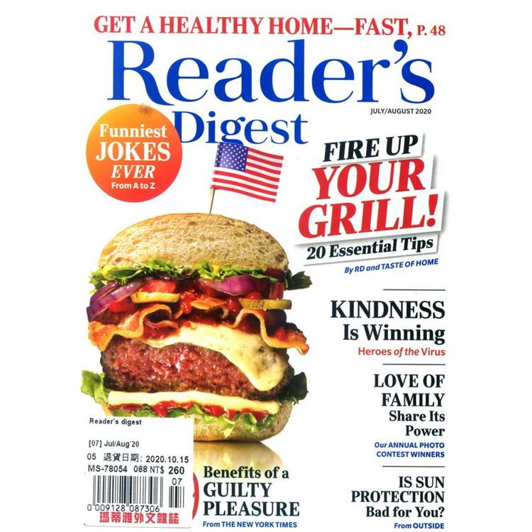 Reader`s digest 7-8月號 2020【金石堂、博客來熱銷】