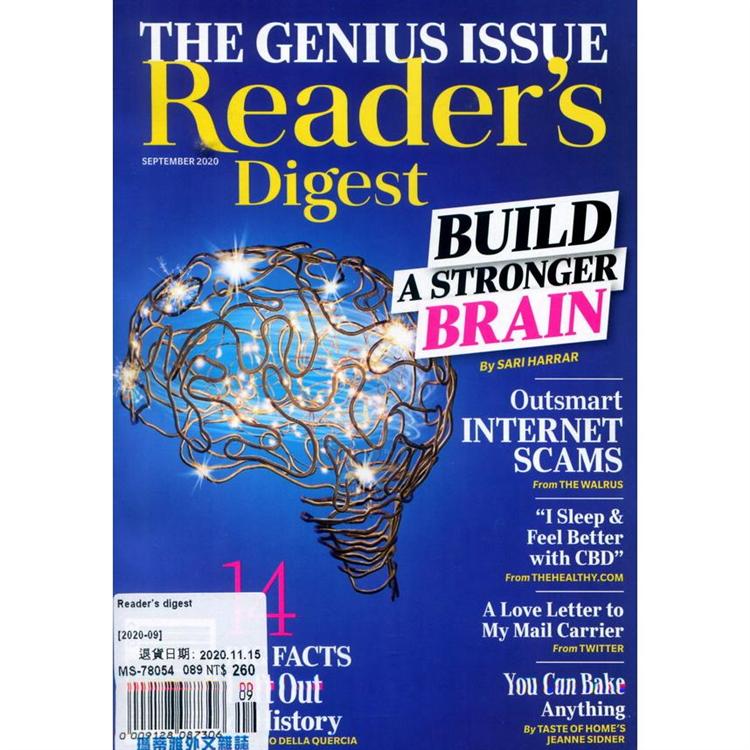 Reader`s digest 9月號 2020【金石堂、博客來熱銷】