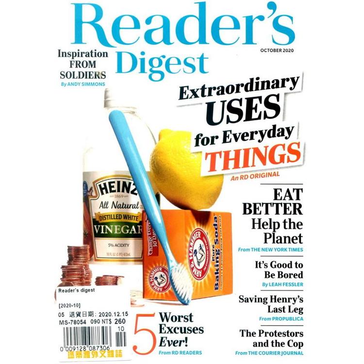 Reader`s digest 10月號 2020【金石堂、博客來熱銷】