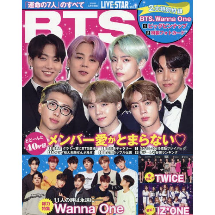 LIVE STAR Vol.4 2019年4月號附防彈少年團/Wanna One海報.相卡 | 拾書所