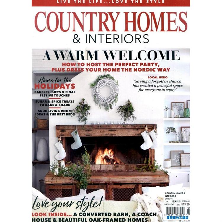 COUNTRY HOMES & INTERIORS 1月號 2020【金石堂、博客來熱銷】