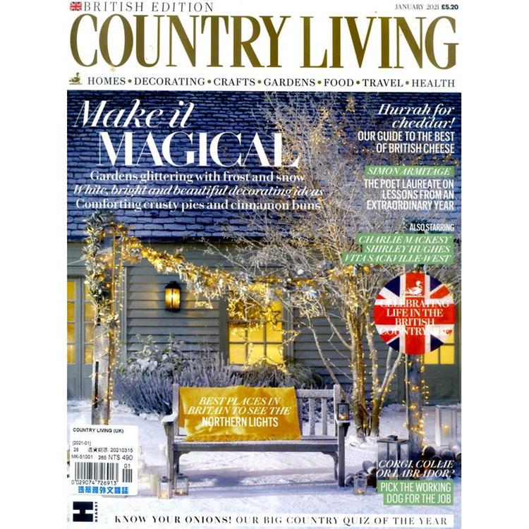 COUNTRY LIVING (UK) 1月號 2021【金石堂、博客來熱銷】