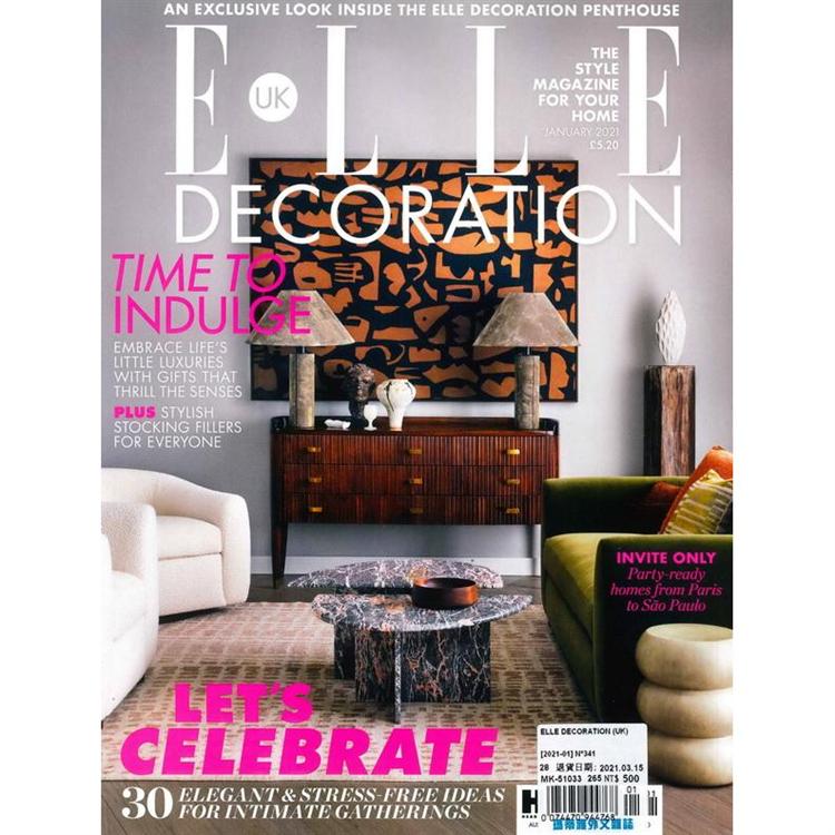 ELLE DECORATION (UK) 1月號 2021【金石堂、博客來熱銷】