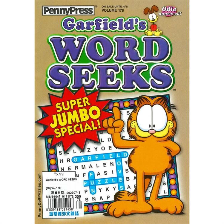 Garfield`s WORD SEEKS 第178期【金石堂、博客來熱銷】