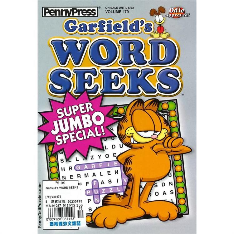 Garfield`s WORD SEEKS Vol.179【金石堂、博客來熱銷】