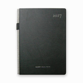 2027 DATA MATE  心關係16K皮製精裝直式週誌-黑色