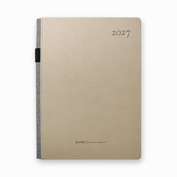 2027 DATA MATE  心關係16K皮製精裝直式週誌-米色