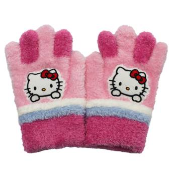 【2025秋冬】童萊卡凱蒂貓立體條紋手套桃