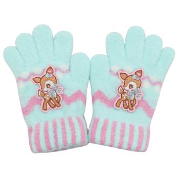 【2025秋冬】哈尼鹿童繡片羽毛手套-綠