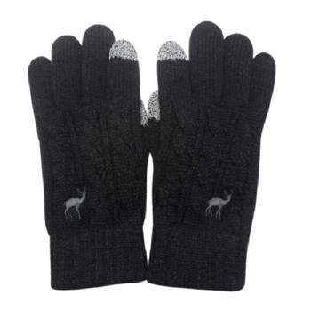 【2025秋冬】CB莫蘭迪男士麻花觸控手套-黑