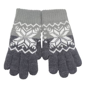 【2025秋冬】CB童雪花浪潮雙層手套-新丈青