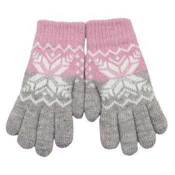 【2025秋冬】CB童雪花浪潮雙層手套-海沙褐