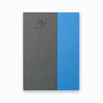 2027 DATA MATE  撞色品味32K皮製精裝週誌筆記-深灰色