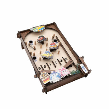 DIY木質組裝模型-趣味彈珠檯-救援小英雄