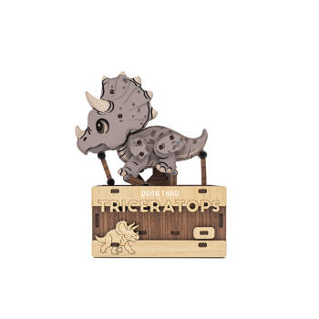 DIY木質電力恐龍組-三角龍