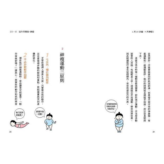 1天10分鐘,7天神瘦:不用控制飲食,動作不標準也無妨。一週內混搭伸展、有氧、肌力訓練,明顯腰細、臀高、腿瘦。 1天10分鐘,7天神瘦:不用控制飲食,動作不標準也無妨。一週內混搭伸展、有氧、肌力訓練,明顯腰細、臀高、腿瘦。