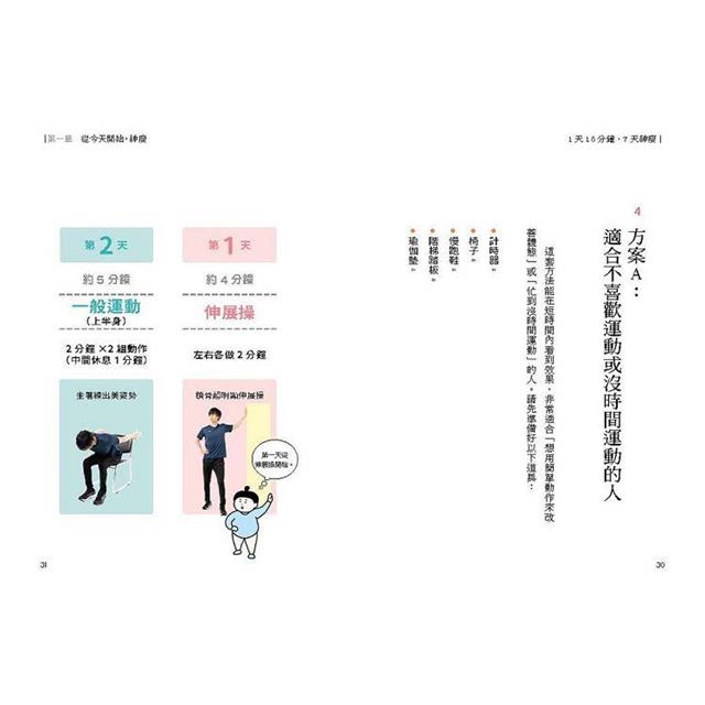 1天10分鐘,7天神瘦:不用控制飲食,動作不標準也無妨。一週內混搭伸展、有氧、肌力訓練,明顯腰細、臀高、腿瘦。 1天10分鐘,7天神瘦:不用控制飲食,動作不標準也無妨。一週內混搭伸展、有氧、肌力訓練,明顯腰細、臀高、腿瘦。