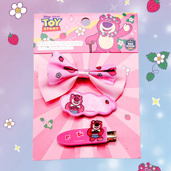 迪士尼 草莓熊系列-可愛髮飾裝扮掛卡(粉色)