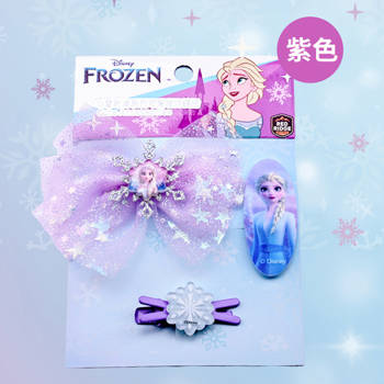 迪士尼 冰雪奇緣系列-可愛髮飾裝扮掛卡(紫色)