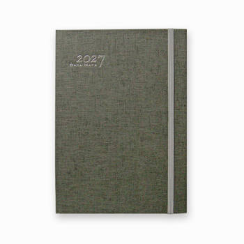 2027 DATA MATE  和風畫布32K精裝週誌筆記-灰色