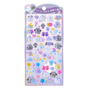 3D水晶浮雕貼紙：淘氣小貓