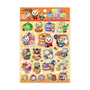 點心烘焙坊：閃亮泡泡貼紙-FOOD超人