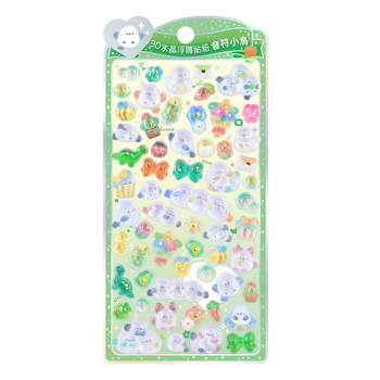 3D水晶浮雕貼紙：音符小鳥