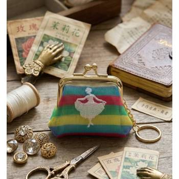 明星刺繡口金包-明星小女孩
