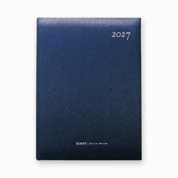 2027 DATA MATE  經典絲紋16K精裝直式週誌-藍色