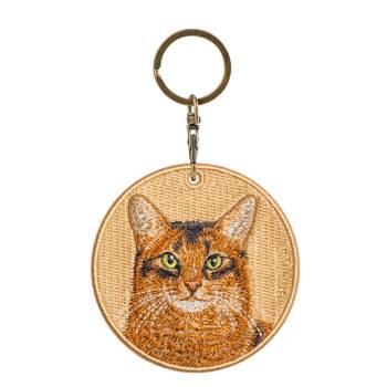 雙面刺繡吊飾-索馬利雅貓