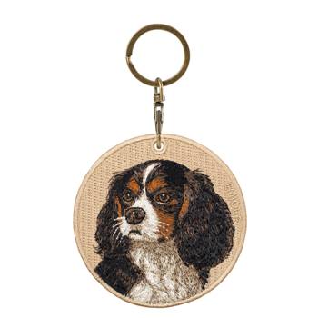 雙面刺繡吊飾-三色查理士王小獵犬