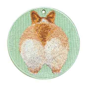 雙面刺繡吊飾-柯基屁屁